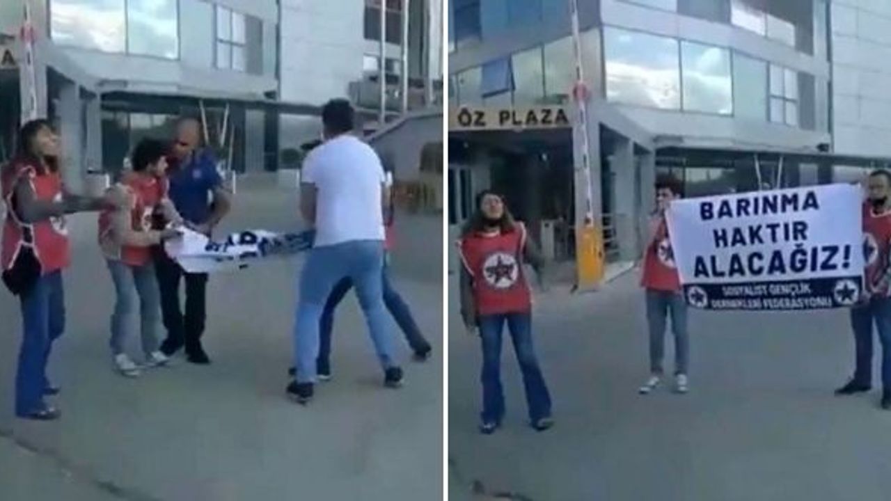 AK Parti il binası önü karıştı: Protesto yapmak isteyen 3 öğrenci yaka paça gözaltına alındı