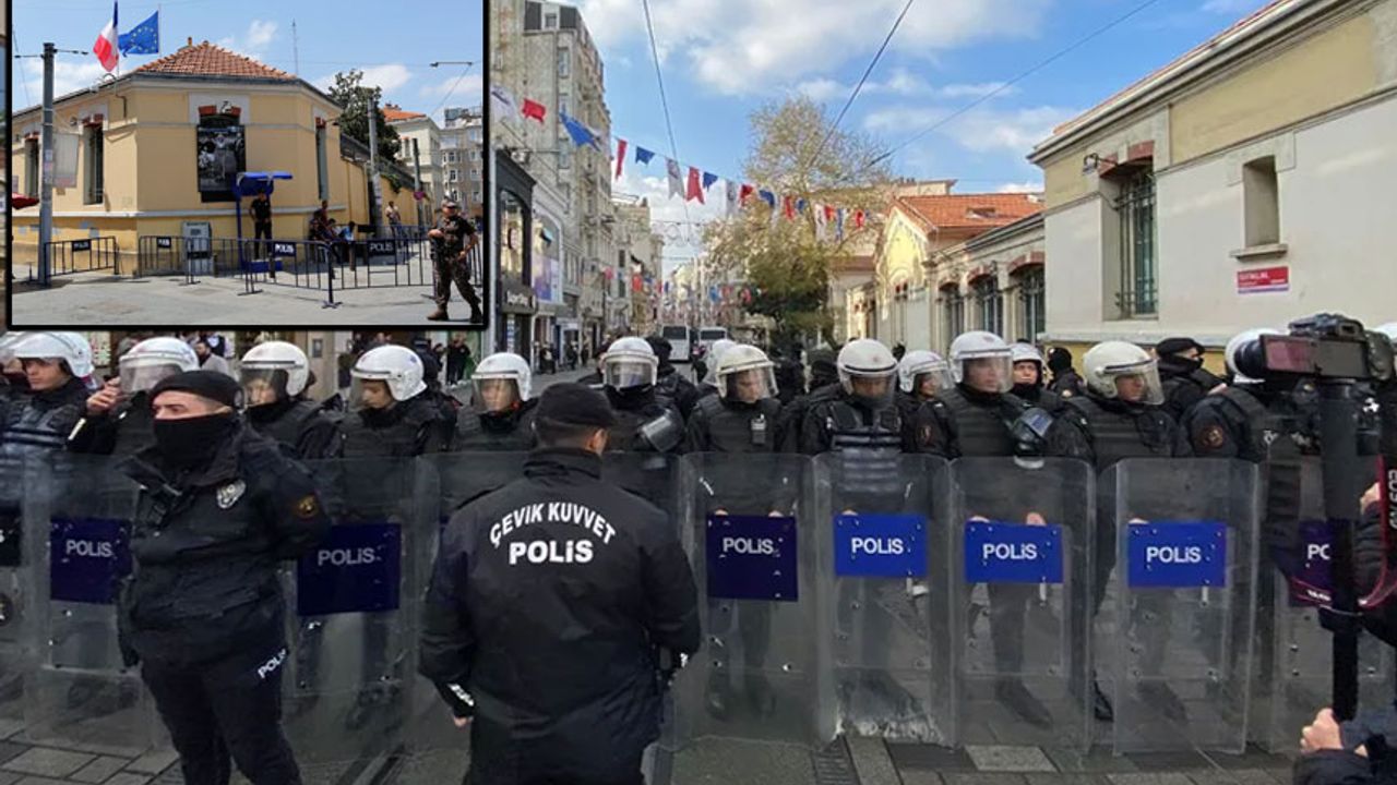 İstanbul'daki Fransa Konsolosluğu önünde protesto!