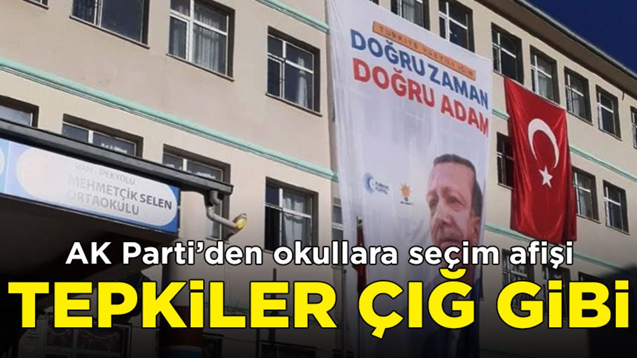 Van'daki okula Cumhurbaşkanı Erdoğan pankartı