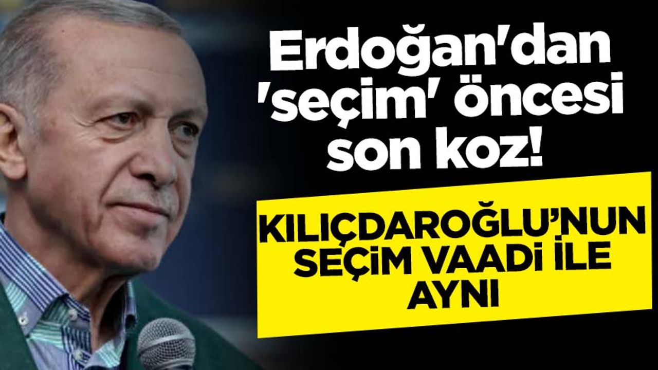 Erdoğan'dan 'seçim' öncesi son koz!
