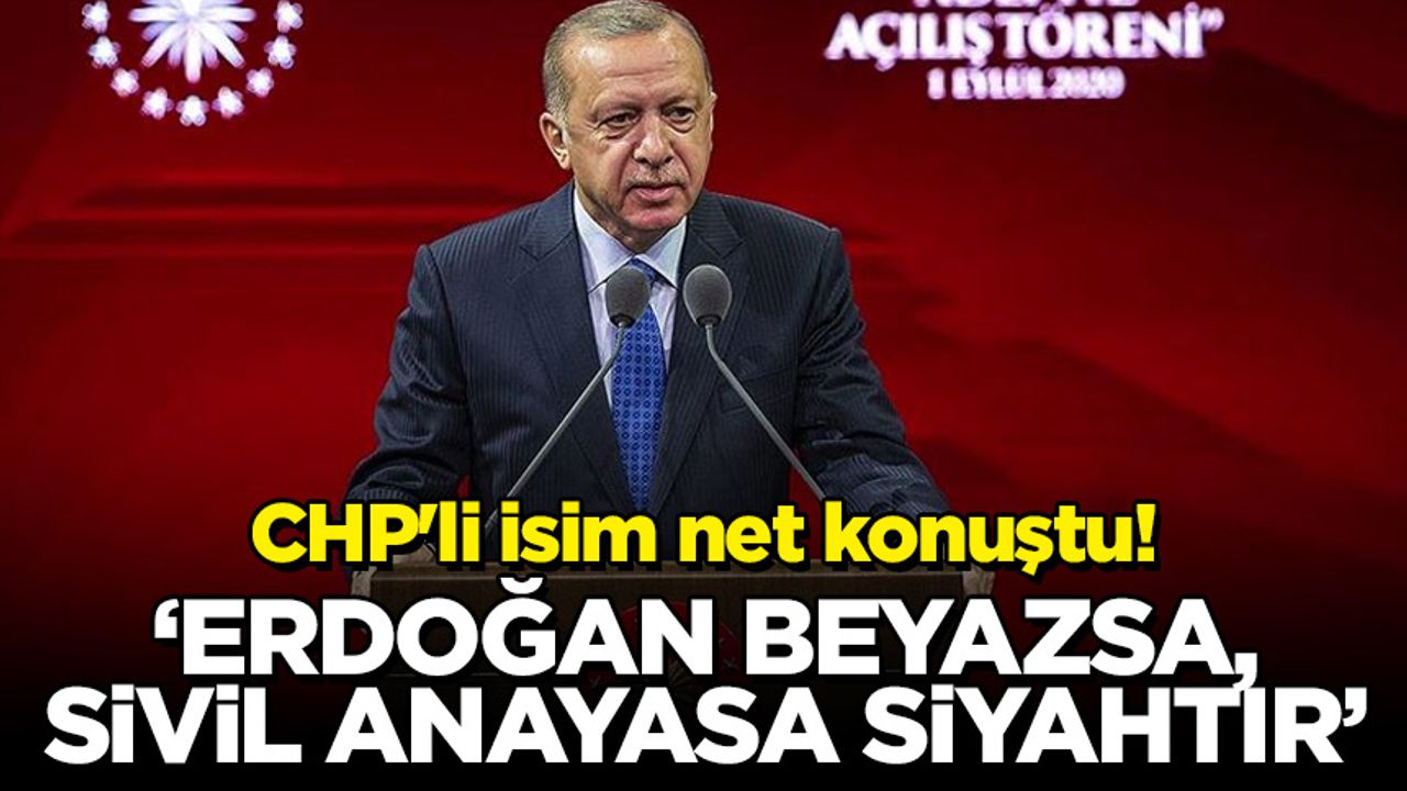 CHP'li isim net konuştu! 'Erdoğan beyazsa, sivil anayasa siyahtır'