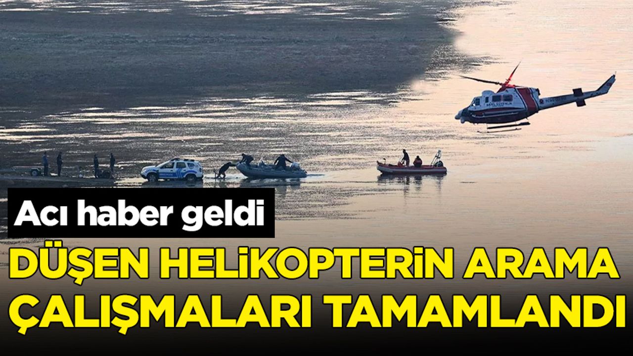 İzmir’de düşen helikopterin arama çalışmaları tamamlandı: Acı haber geldi