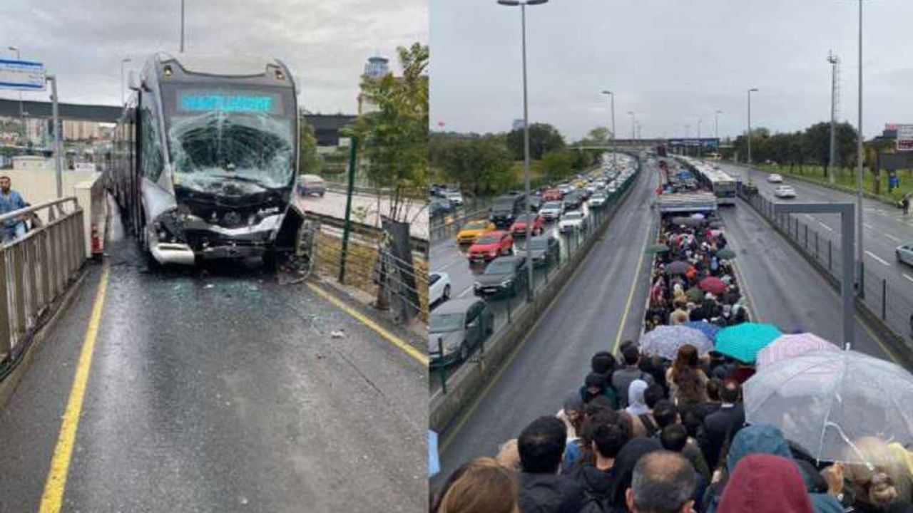 Kadıköy'de metrobüs kazası: Duraklarda uzun kuyruklar oluştu!