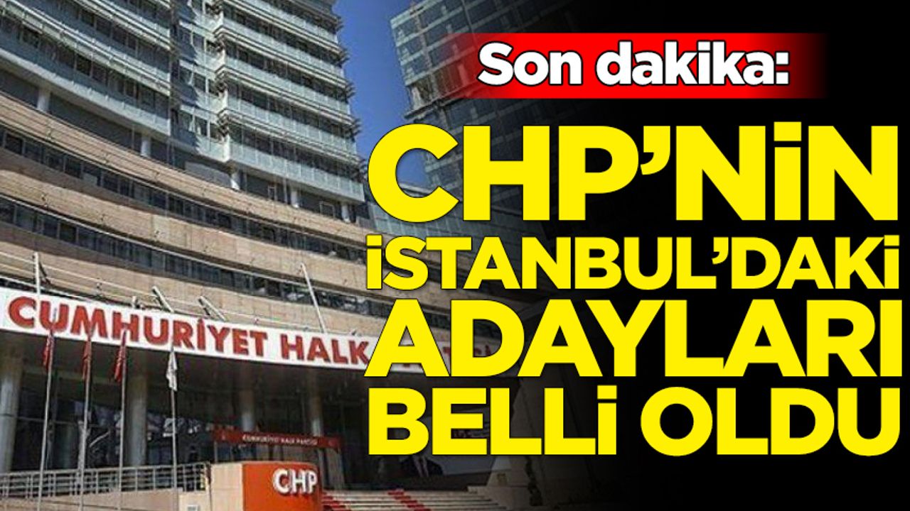 CHP'nin İstanbul'daki adayları belli oldu