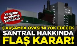 Çarşamba Ovası'nı yok edecek santral hakkında flaş karar! Yeniden inceleme yapılacak