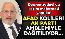 AFAD'ın yardım kolilerine AK Parti reklamı