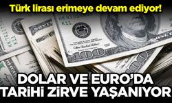 Türk lirası erimeye devam ediyor! Dolar ve Euro'da tarihi zirve yaşanıyor