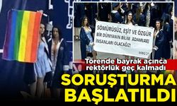 Mezuniyet töreninde LGBTİ bayrağı açan öğrenci hakkında soruşturma!