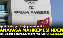 SON DAKİKA! Anayasa Mahkemesi'nden Dezenformasyon Yasası kararı