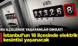 İstanbul'un 18 ilçesinde elektrik kesintisi yaşanacak