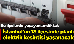 Bu ilçelerde yaşayanlar dikkat: İstanbul'un 18 ilçesinde elektrik kesintisi