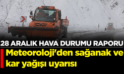 28 Aralık hava durumu raporu: Meteoroloji'den sağanak ve kar yağışı uyarısı