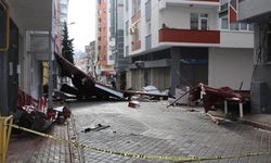 Samsun'da kuvvetli rüzgar: 12 katlı binanın çatısı uçtu