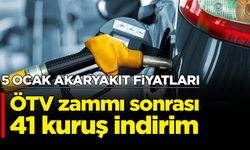 5 Ocak akaryakıt fiyatları: ÖTV zammı sonrası 41 kuruş indirim
