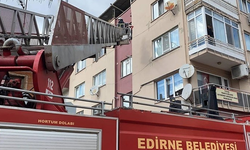 Edirne'de 5 katlı binada yangın! Hamile kadını itfaiye kurtardı