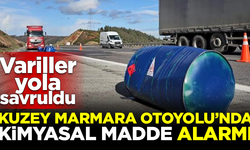 Kuzey Marmara Otoyolu'nda 'kimyasal madde' alarmı! Hepsi yola savruldu