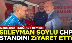 Daha önce 'terörist' demişti! Süleyman Soylu, CHP'nin seçim standını ziyaret etti