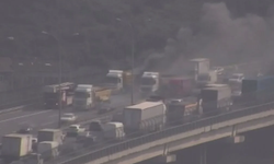 İstanbul TEM Otoyolu'nda korkutan yangın! Trafik kilitlendi