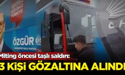 Trabzon'da Özgür Özel'in mitingi öncesi taşlı saldırı