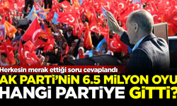 Merak edilen soru, cevabını buldu: AK Parti'nin 6,5 milyon oyu hangi partiye gitti?