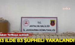 Bakan Yerlikaya açıkladı: 13 ilde 83 şüpheli yakalandı