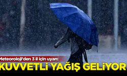 Meteoroloji'den 3 il için kuvvetli yağış uyarısı