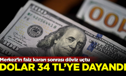 Merkez Bankası'nın faiz kararı sonrası Dolar, 34 TL'ye dayandı