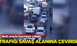 Çalıntı araçla kaçmaya çalıştı: Trafiği savaş alanına çevirdi