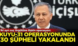 İki ayrı suç örgütüne ilişkin operasyon düzenlendi: KUYU-31 operasyonunda 30 şüpheli yakalandı!