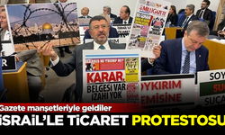 TBMM Plan ve Bütçe Komisyonu'nda 'İsrail'le ticaret' protestosu! Gazete manşetleriyle geldiler