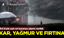 44 il için sarı ve turuncu alarm verildi! Kar, yağmur ve fırtına...