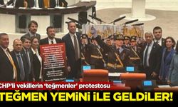 CHP’li vekillerin ‘teğmenler’ protestosu: Teğmen yeminiyle geldiler