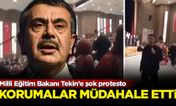 Milli Eğitim Bakanı Yusuf Tekin'e şok protesto! Korumalar anında müdahale etti