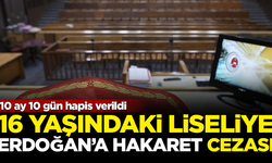 16 yaşındaki liseli öğrenciye, 'Erdoğan'a hakaret'ten hapis cezası