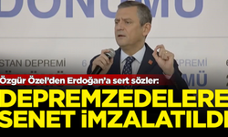 Özgür Özel'den Erdoğan'a sert sözler: Konut sözü tutulmadı, depremzedelere senet imzalatıldı