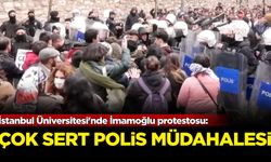 İstanbul Üniversitesi'nde İmamoğlu protestosu: Çok sert polis müdahalesi!