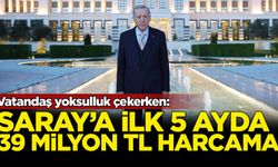 Vatandaş yoksulluk çekerken: Saray'a ilk 5 ayda 39 milyon TL harcama