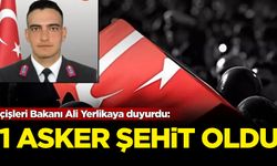İçişleri Bakanı Ali Yerlikaya duyurdu: 1 asker şehit oldu