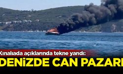 Kınalıada açıklarında tekne yandı: Denizde can pazarı