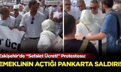 Eskişehir’de “Sefalet Ücreti” Protestosu: Emeklinin açtığı pankarta saldırı!