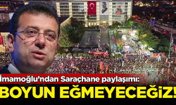 İmamoğlu’ndan Saraçhane paylaşımı: Boyun eğmeyeceğiz!