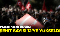 MSB acı haberi duyurdu: Şehit sayımız 12'ye yükseldi