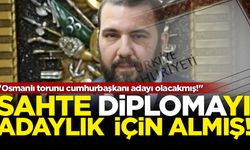 Osmanlı torunu cumhurbaşkanı adayı olmak için sahte diploma almış!