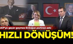 AKP'ye geçer geçmez Erdoğan portresi astı!
