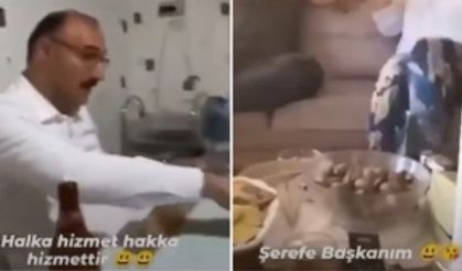 AK Partili Başkan alkol masasında: Halka hizmet hakka hizmettir!