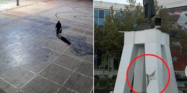 Atatürk Anıtı'na 'balyozlu' saldırı!