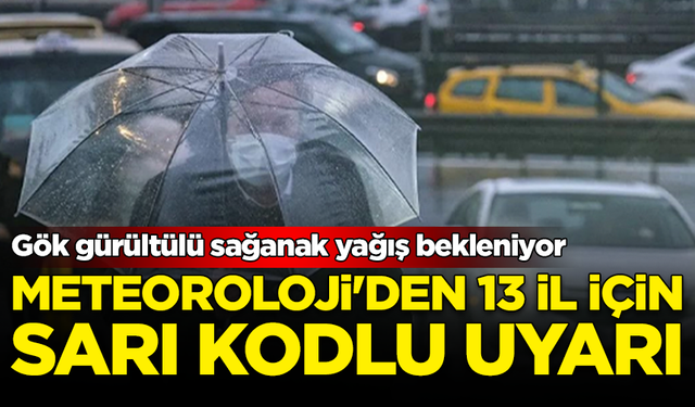 Meteoroloji'den 13 il için sarı kodlu uyarı: Gök gürültülü sağanak yağış bekleniyor