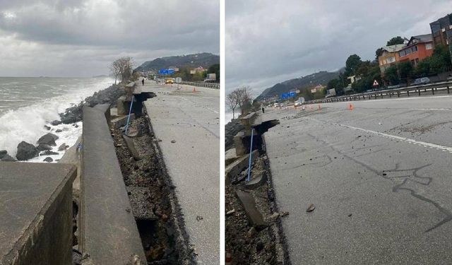 Karadeniz Sahil Yolu'nda çökme