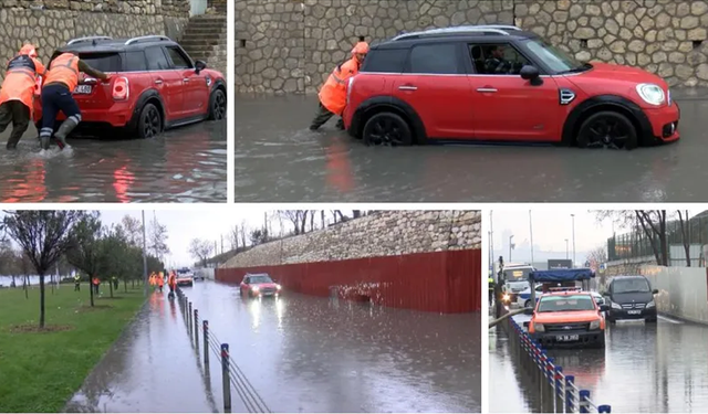 Sağanak İstanbul'u felç etti! Bakırköy sahili su bastı