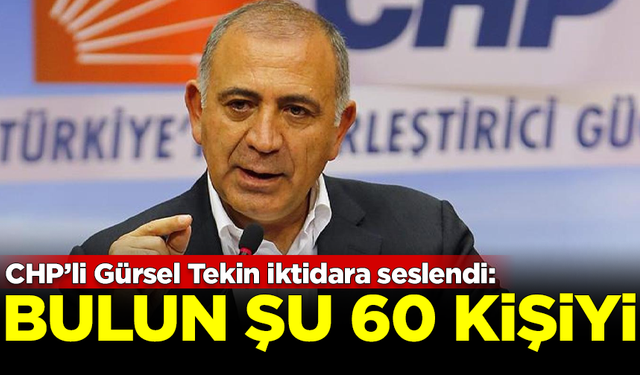 CHP'li Gürsel Tekin'den AK Parti iktidarına çağrı: Bulun şu 60 kişiyi